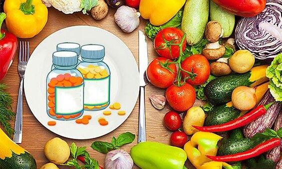 Les vitamines des produits augmentent l'efficacité